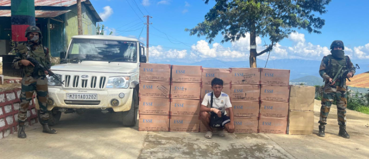 Assam Rifles Seizes Foreign Cigarettes Worth ₹52 Lakh Near India-Myanmar Border